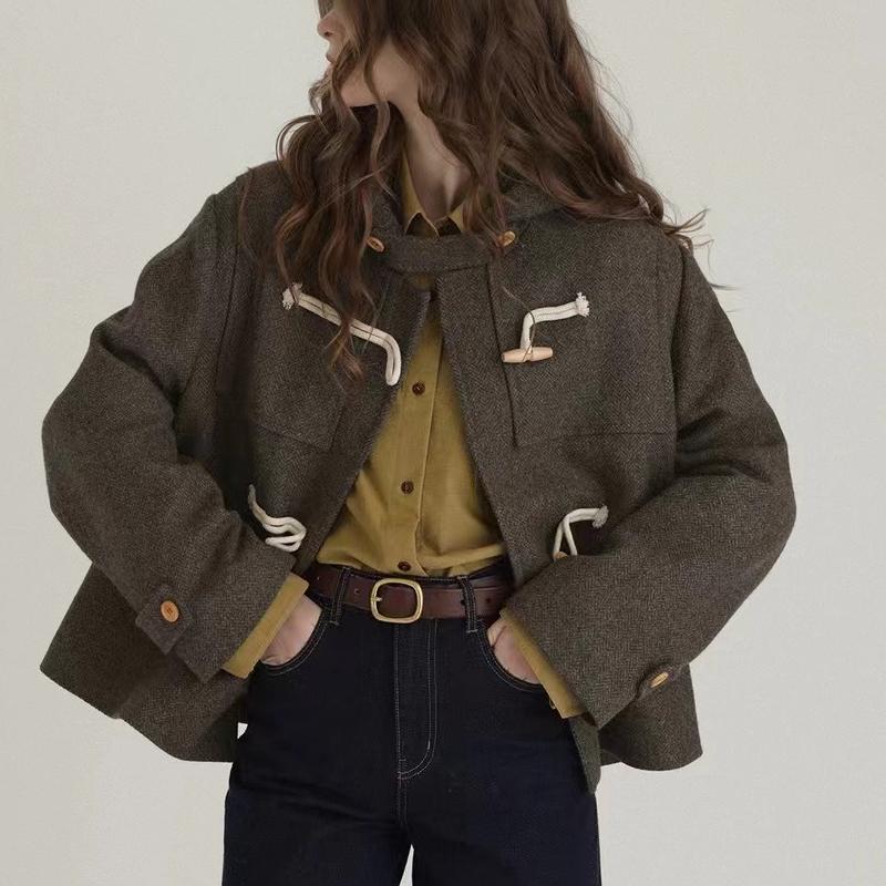Women’s Vintage Toggle-Button Short Coat