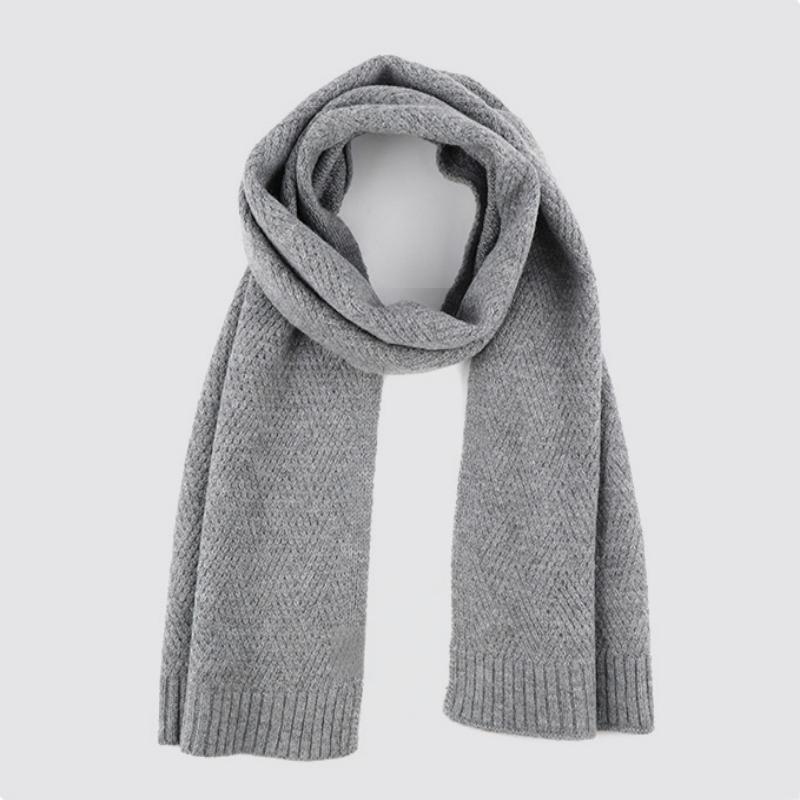 Women’s Autumn/Winter Solid Color Knit Wool Long Scarf