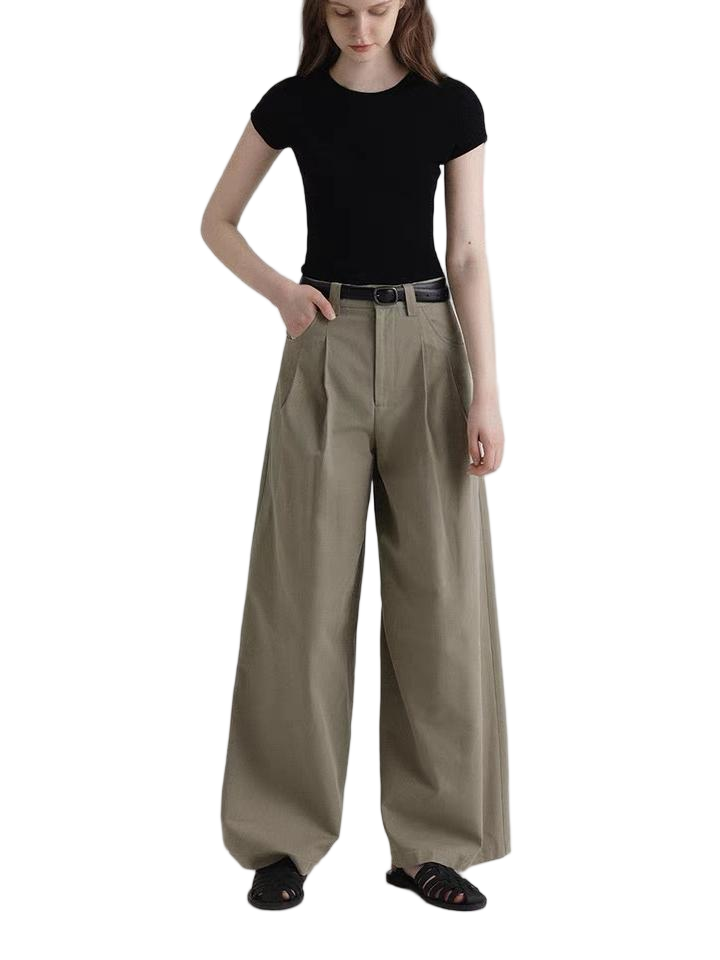  Women’s Vintage High-Waist Corduroy Straight & Wide-Leg Pants – Autumn Casual Trousers