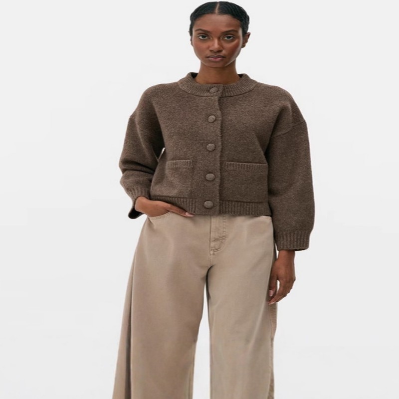 Fall Winter Casual O-Neck Knit Cardigan