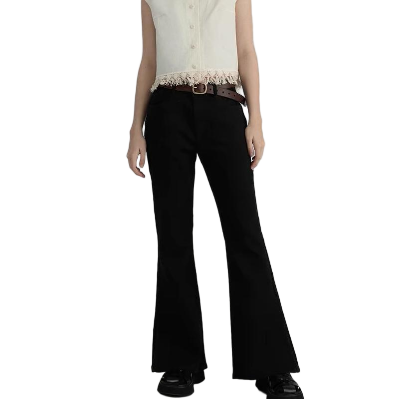 Women’s Marble-Pattern Wide-Leg Jeans – High-Waist Relaxed Denim Pants