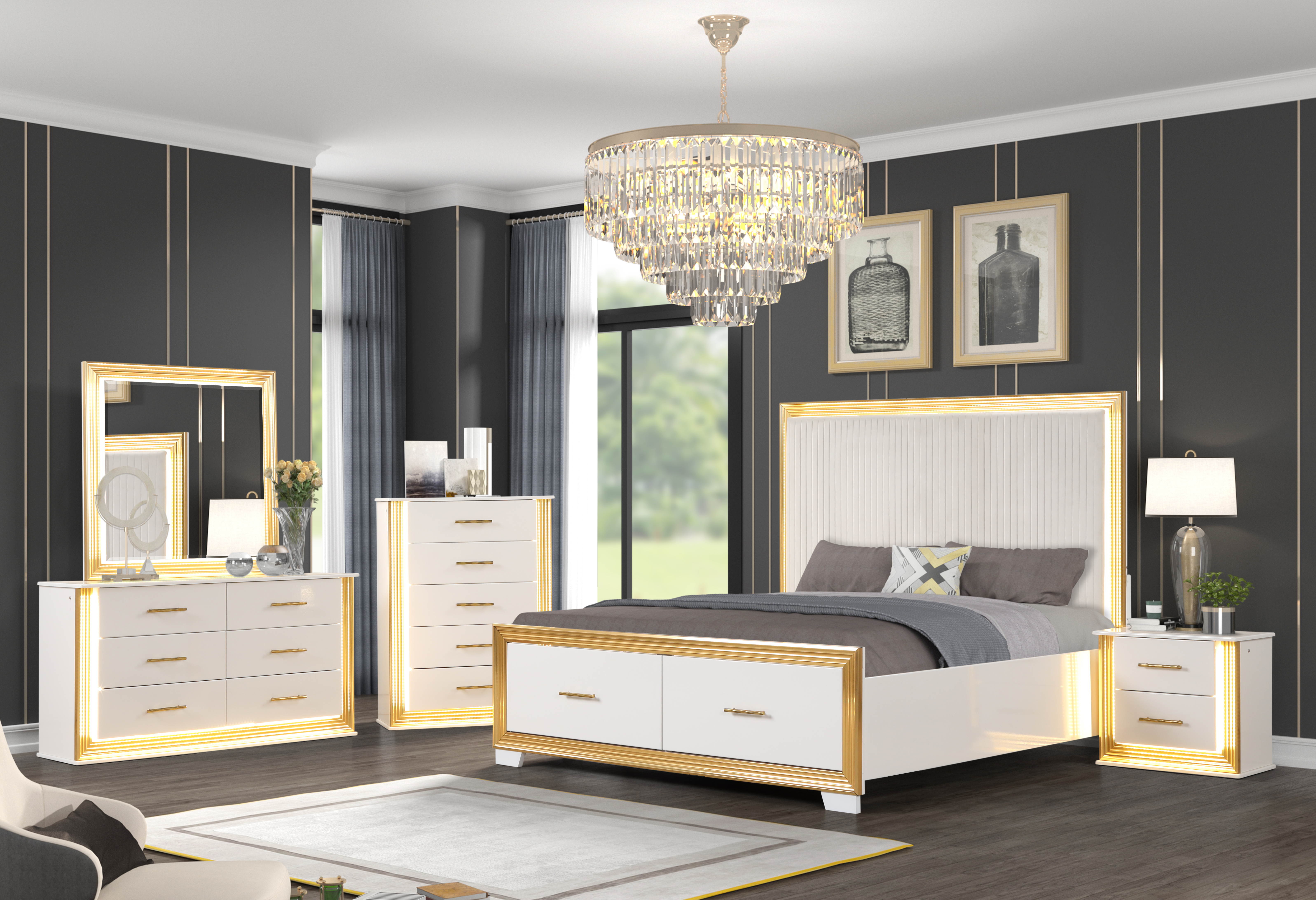 obsession Gold Bedroom Set