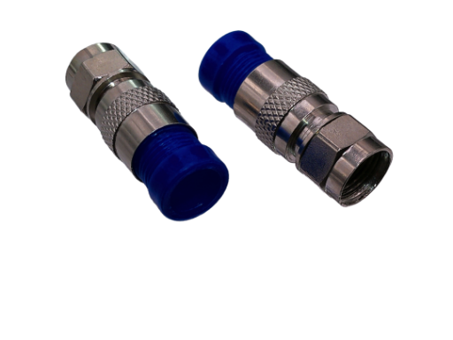 Coaxial F Male Plug Type Compression Connector pair