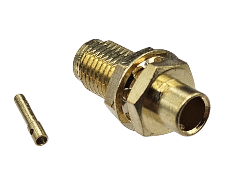 SMA Female (Jack) Bulkhead Brass Coaxial Connector for RG402, 141 cable type 