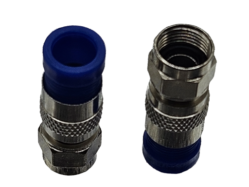 Coaxial F Male Plug Type Compression Connector pair