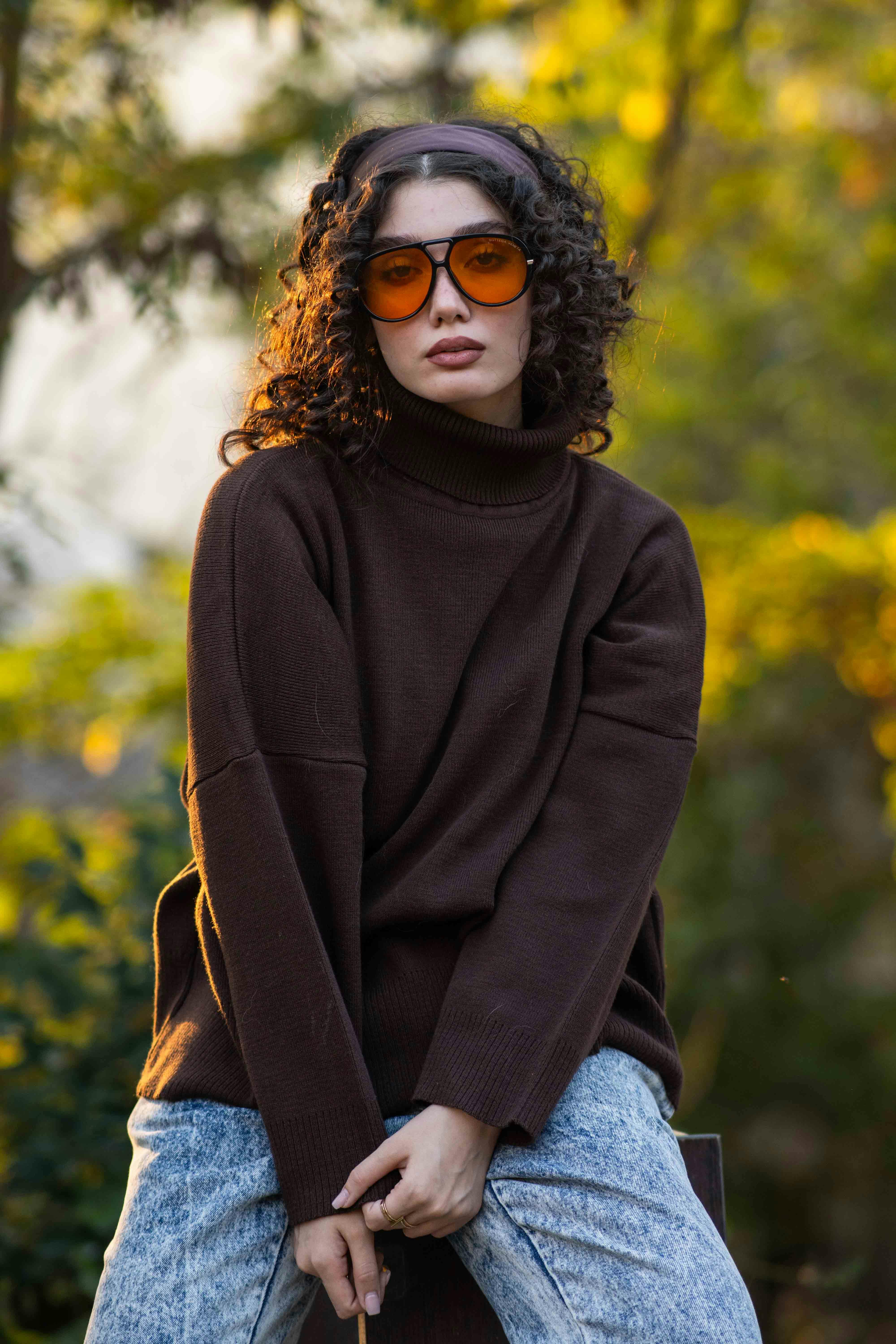 Brown Turtleneck Sweater