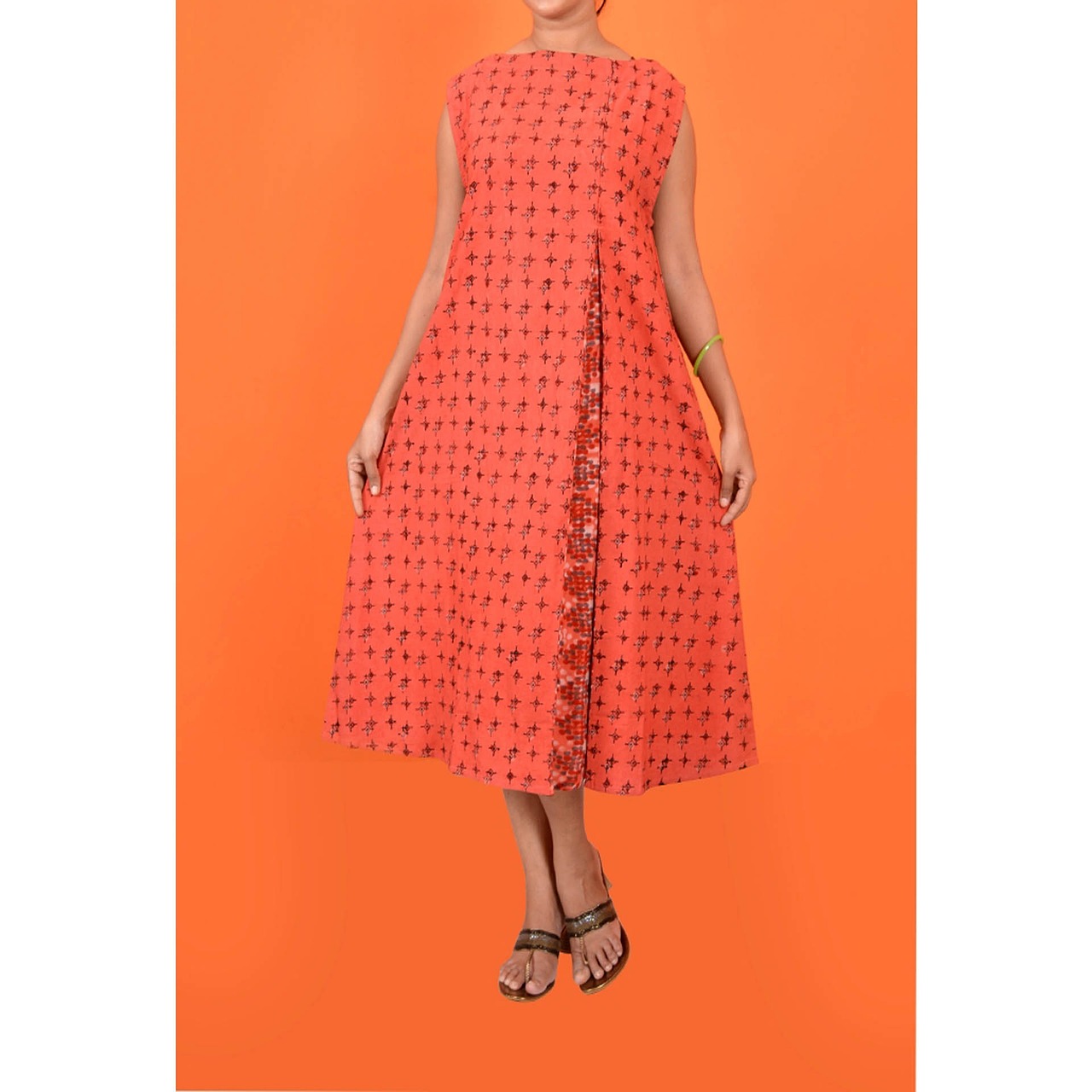 Sleeveless Printed Midi Dress