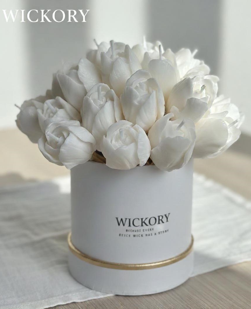 White Tulip Candle Box