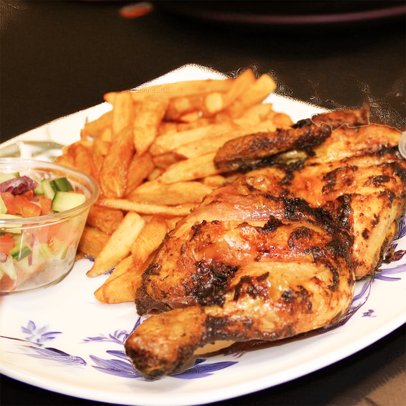 1/4 Poulet grillé avec frites