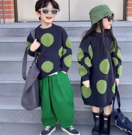 Kids Polka Dot Sweater Set