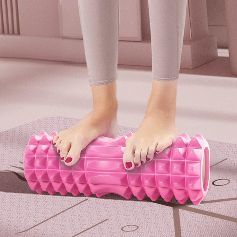 EVA Hollow Yoga Roller – Crescent Texture Foam Massage Stick 