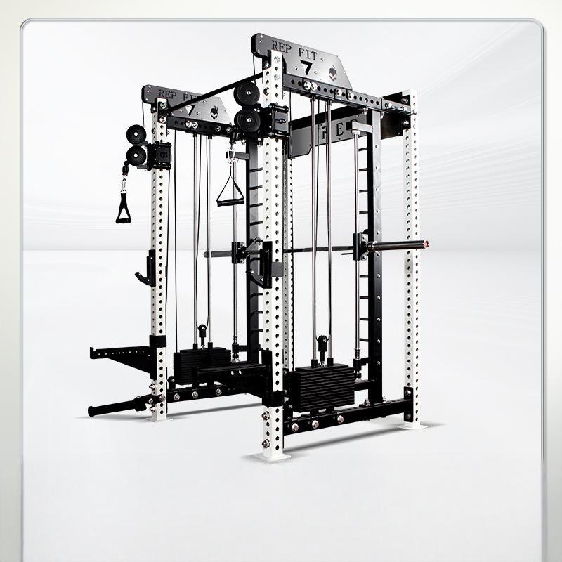 Multi-Function Smith & Rep Training Rack – Bench Press and Squat Strength Machine