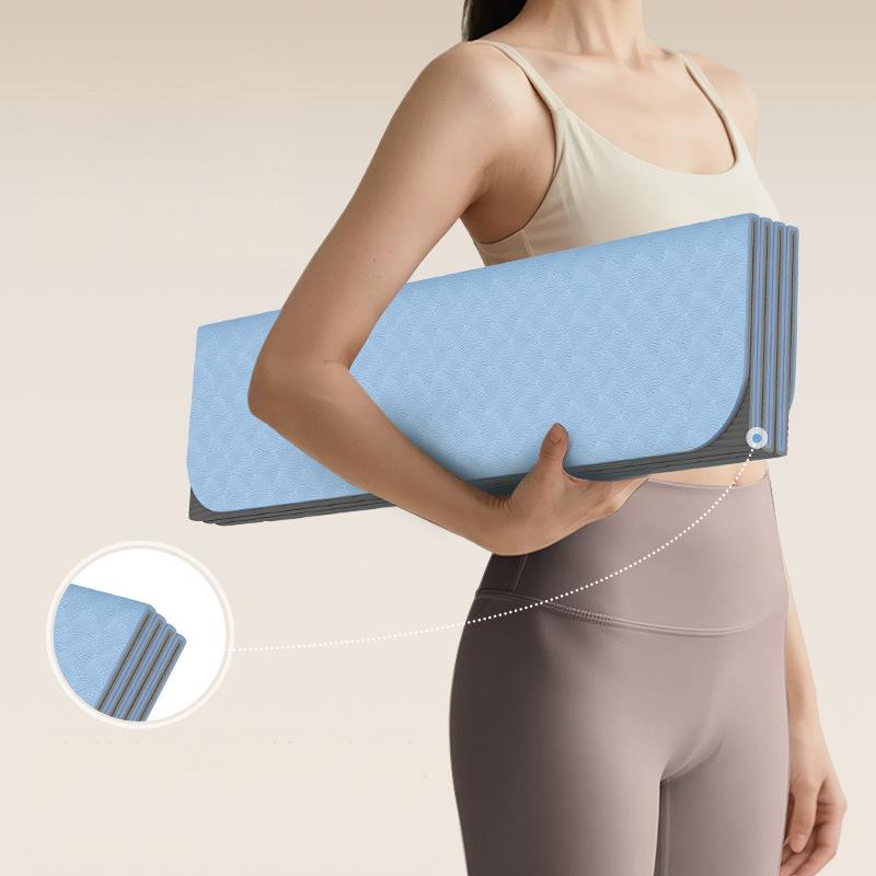 Foldable TPE Yoga Mat – Thick Non-Slip Soundproof Portable Exercise Mat