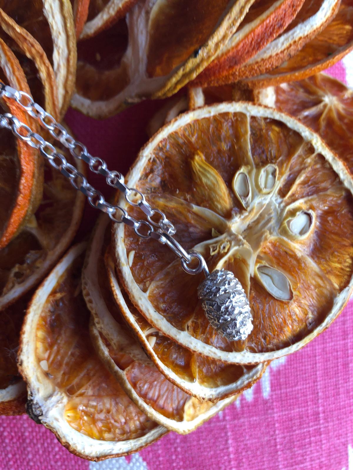 Conifer / Pine Cone Silver Necklace