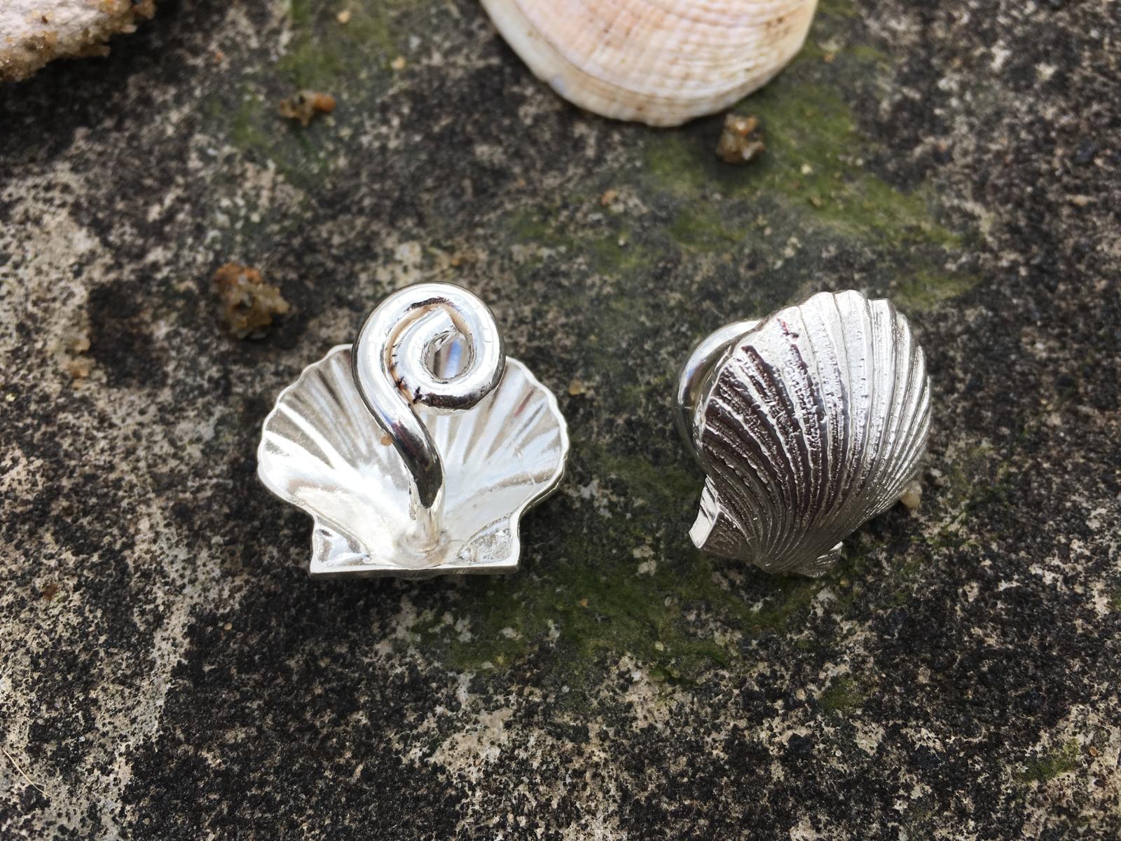 Scallop Shell Silver Cufflinks