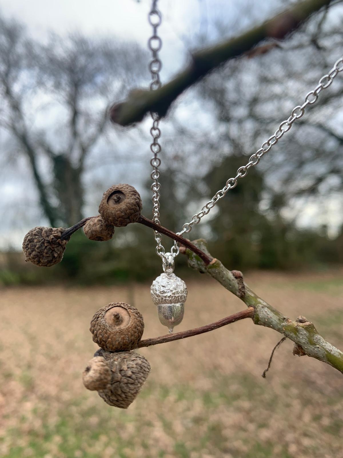 Silver Acorn Necklace