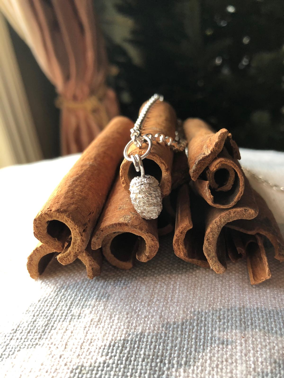 Conifer / Pine Cone Silver Necklace