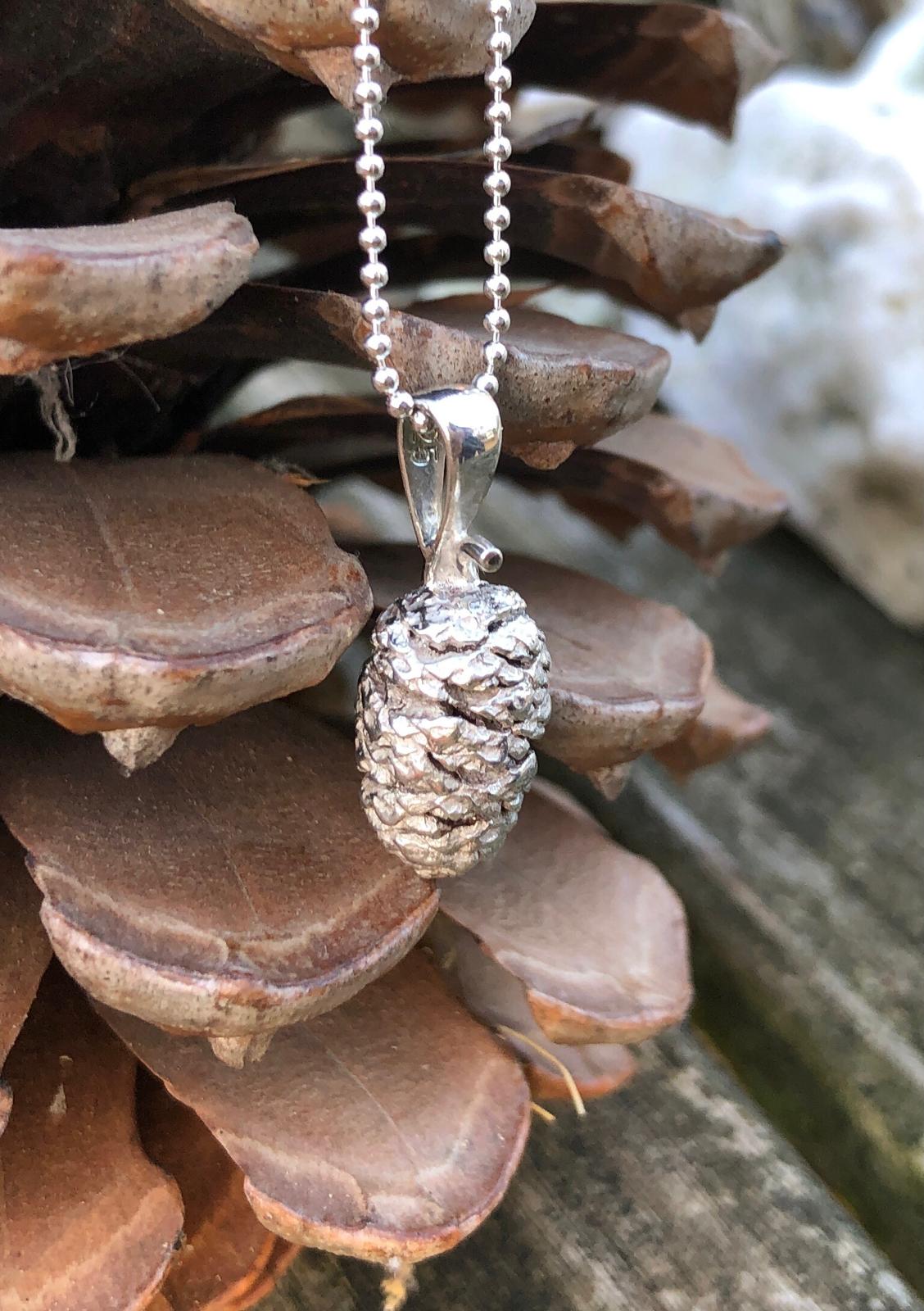 Conifer / Pine Cone Silver Necklace