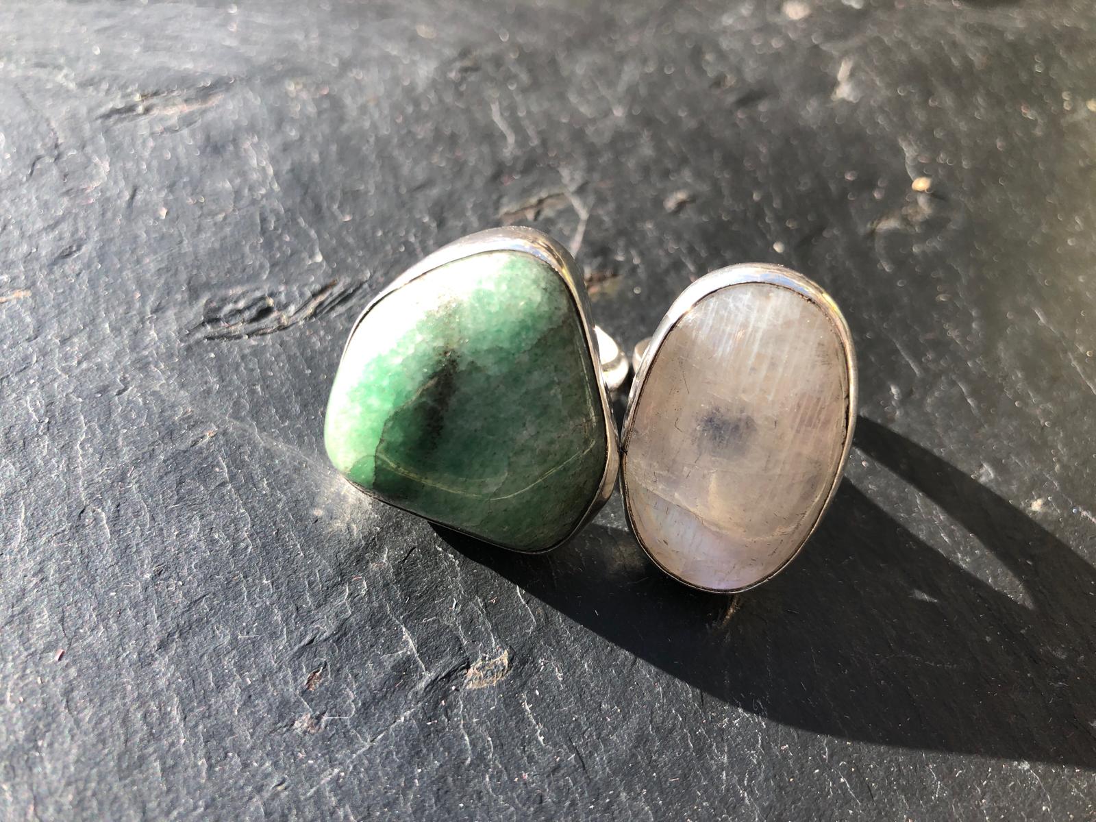 Silver Gem Stone cufflinks