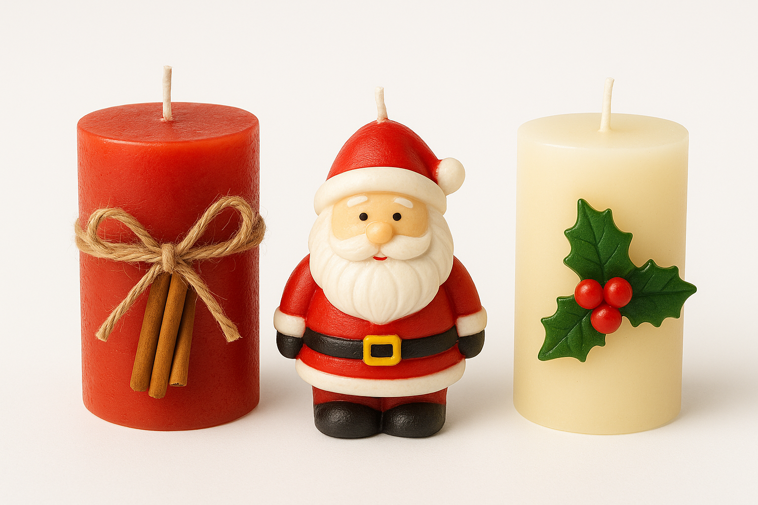 Kit 3 Velas Decorativas Natalinas Aromatizadas