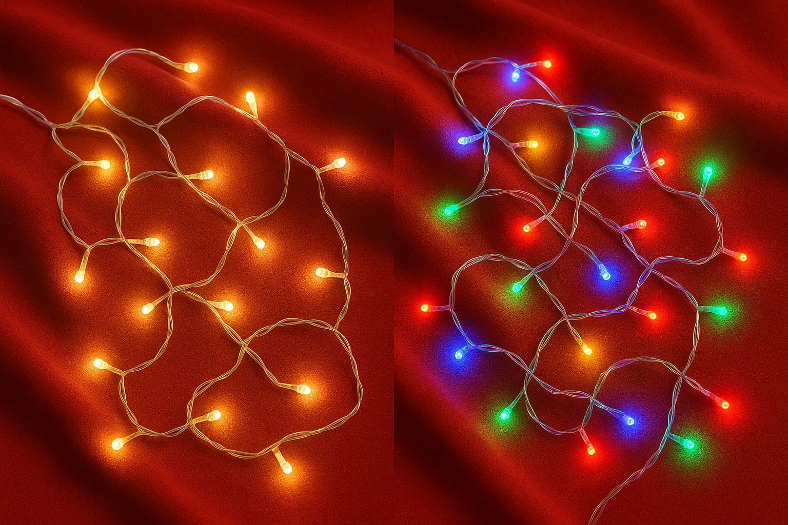 Luzes LED Pisca Pisca Branco Quente e Colorido 10 metros