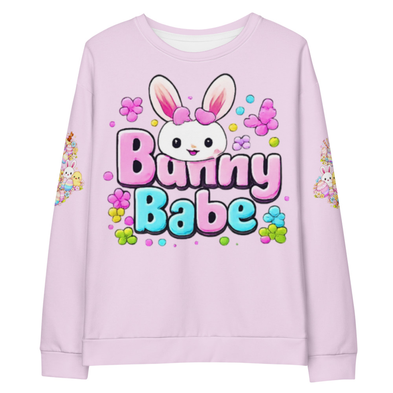 Easter Sweatshirt – Cute Pastel Bunny Sweater for Spring, Kawaii Easter Outfit, Teen & Women Cozy Bunny Top I Easter Sweater Gift for Her