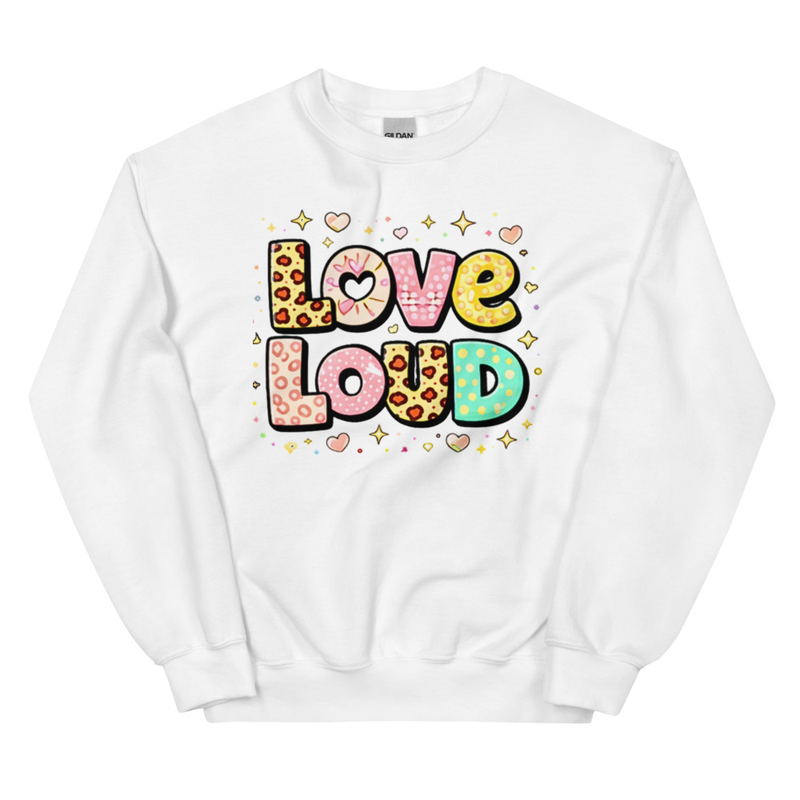 Valentine Sweatshirt – Cute Girly Heart Graphic Cozy Crewneck for Women & Teens I Valentine Gift for Her