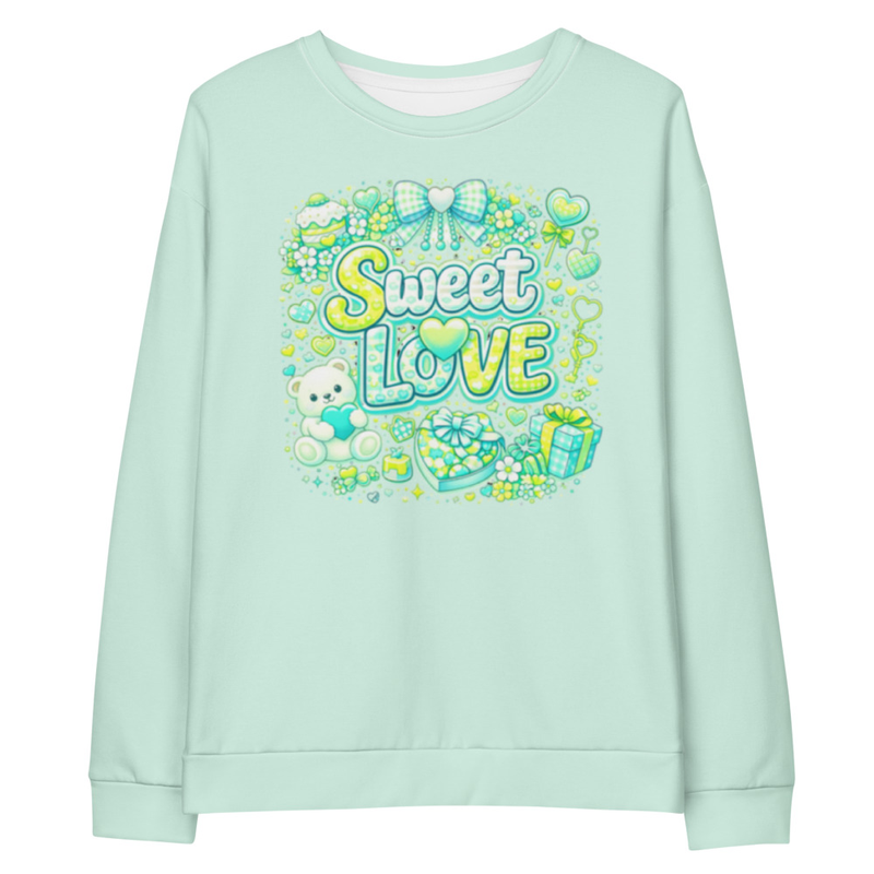 Valentine Sweatshirt – Mint Green Cute Valentine Sweater for Girls & Women I Valentine Gift for Her