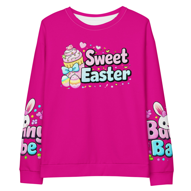 Easter Sweatshirt for Women | Cute Bunny Easter Sweater | Pink Easter Outfit | Kawaii Spring Bunny Pullover | Easter Gift