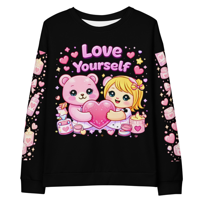 Love Yourself Sweatshirt I Cute Pink Aesthetic Cozy Self Love Pullover for  Girls I Gift for Her