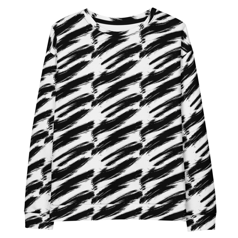 Black & White Abstract Statement Sweater – Modern Graphic Sweatshirt for Women & Teens I Gift for Her