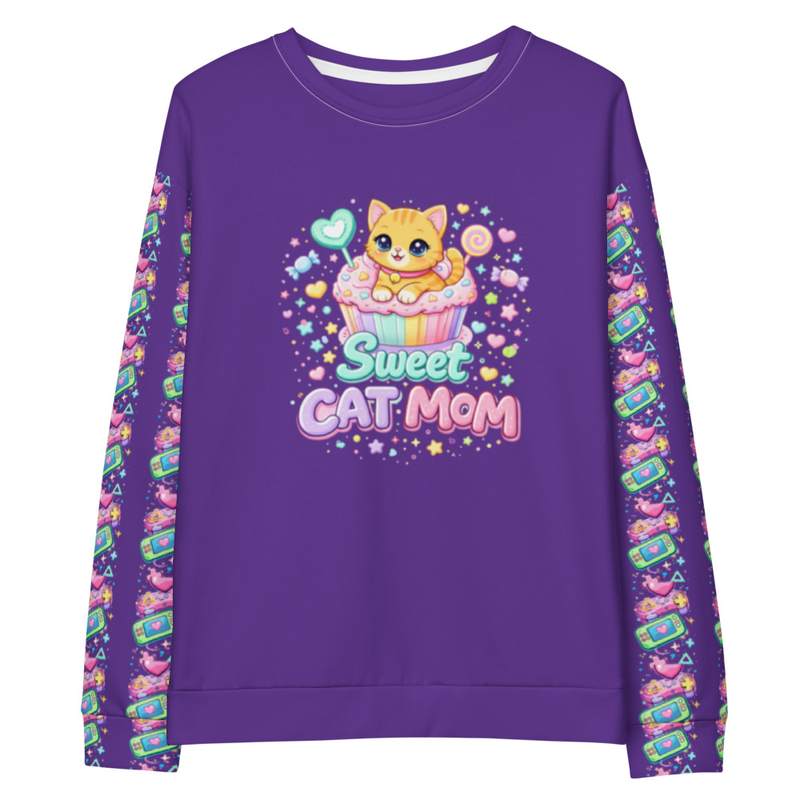 Sweet Cat Mom Sweatshirt – Cute Kawaii Cat Lover Pullover for Cat Moms