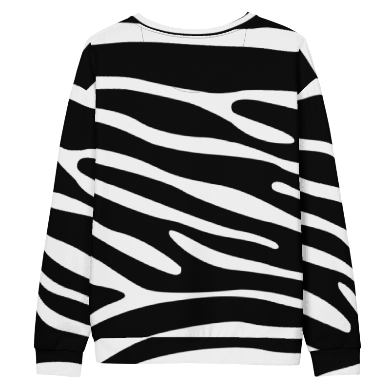 Modern Zebra Print Sweater for Women – Chic Black & White Statement Look I Black & White Sweater for Her