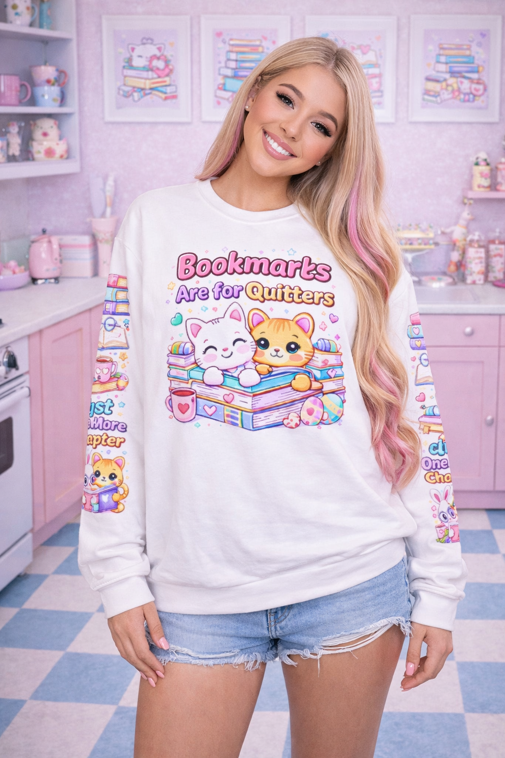 Cute Book Lover Reading Crewneck, Cozy Pastel Reader Gift I Gift for Book Lovers I Gift for Her