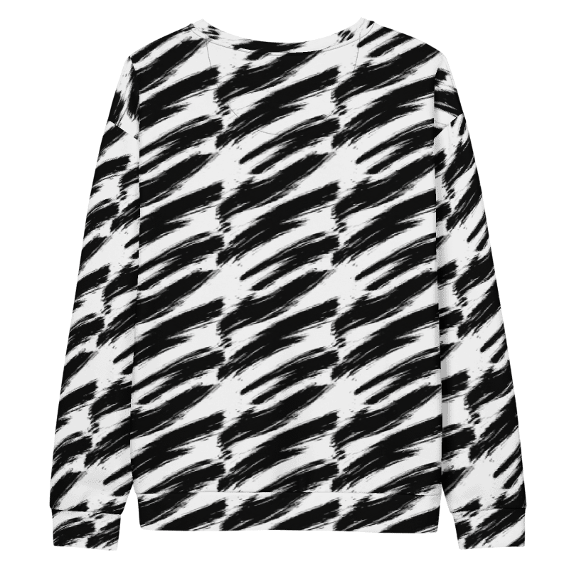 Black & White Abstract Statement Sweater – Modern Graphic Sweatshirt for Women & Teens I Gift for Her