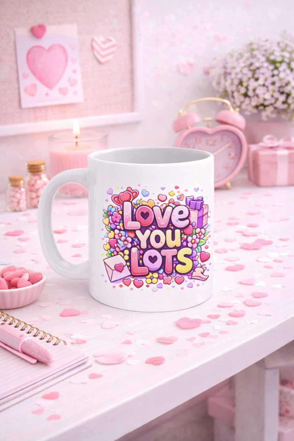 Valentine Mug – Cute Kawaii Heart Coffee Cup | Sweet Valentine Gift for Girlfriend, Teen, Best Friend