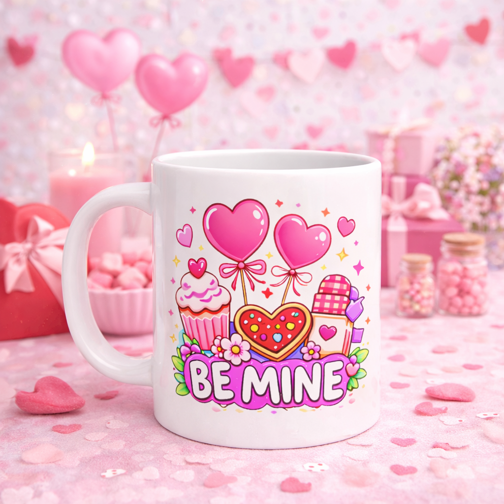 Cute Kawaii Heart Mug | Romantic Valentine’s Day Gift for Her, Girlfriend, Wife or Bestie I Valentine Romatic Love Gift for Her