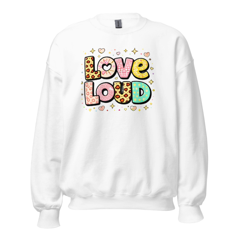 Valentine Sweatshirt – Cute Girly Heart Graphic Cozy Crewneck for Women & Teens I Valentine Gift for Her