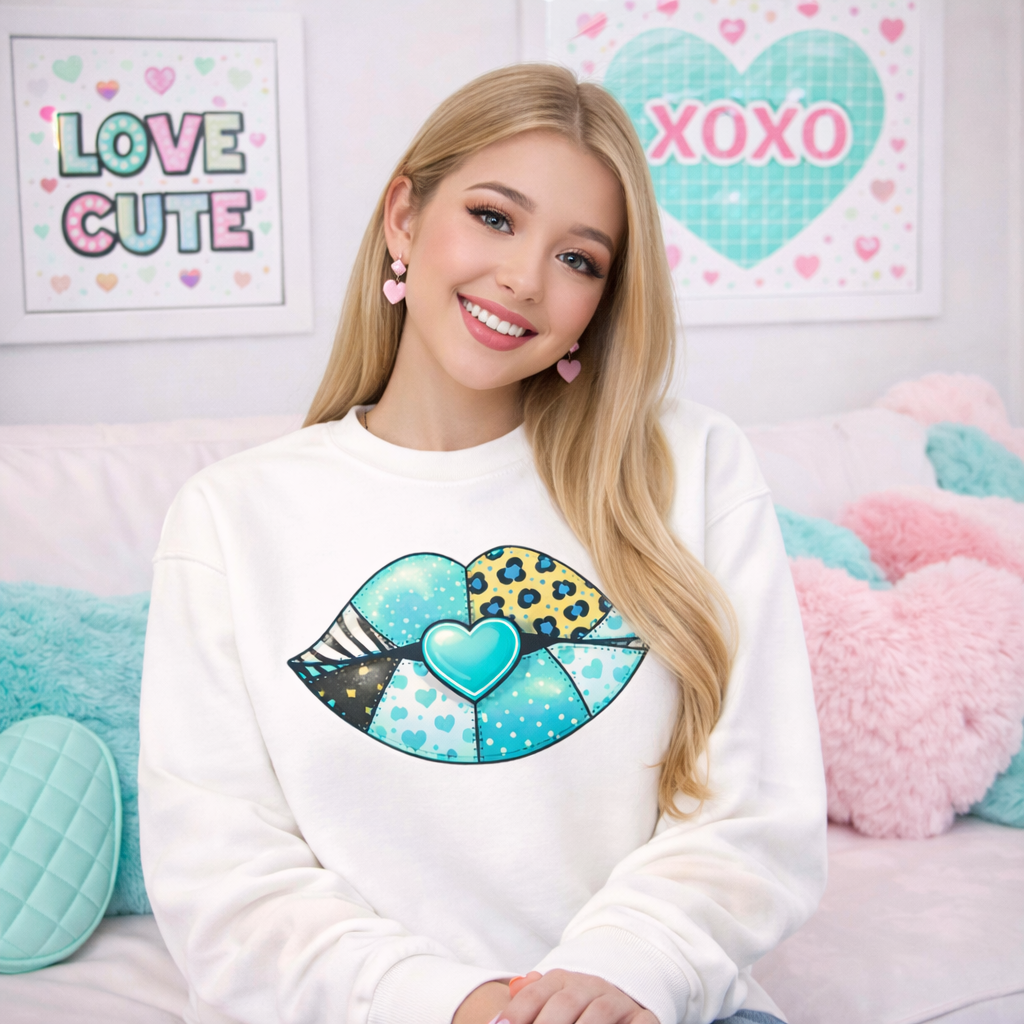 Valentine Sweatshirt – Cute Leopard & Zebra Heart Design I Valentine Gift for Teens & Women