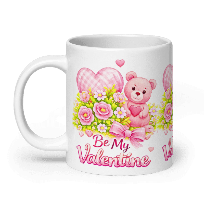 Cute Teddy Bear Valentine Coffee Cup | Romantic Gift for Her | Kawaii Valentine Mug I Valentine Gift for Her