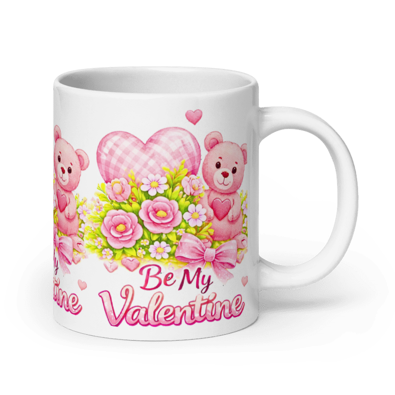Cute Teddy Bear Valentine Coffee Cup | Romantic Gift for Her | Kawaii Valentine Mug I Valentine Gift for Her