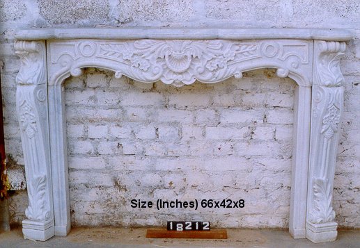 Hand-carved Marble Fireplace Surround