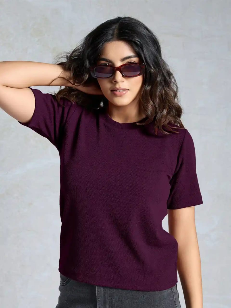 Women's Burgundy Short Sleeve T-Shirt