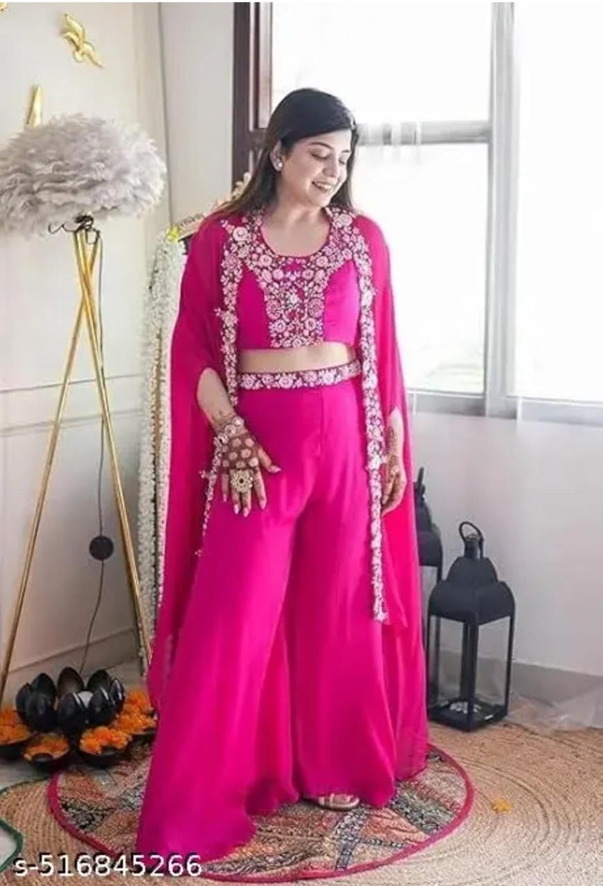 Bright Pink Ethnic Women's Outfit