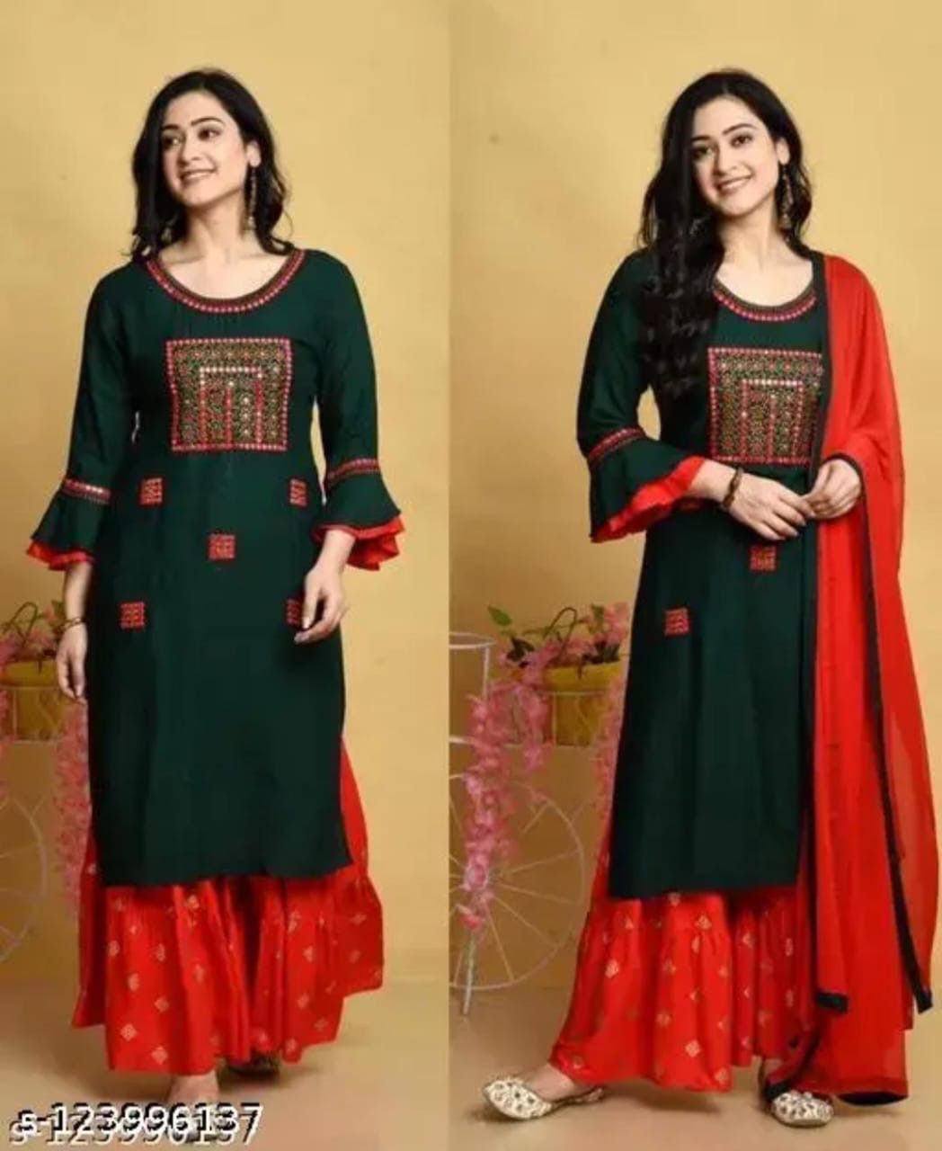 Embroidered Kurti Set