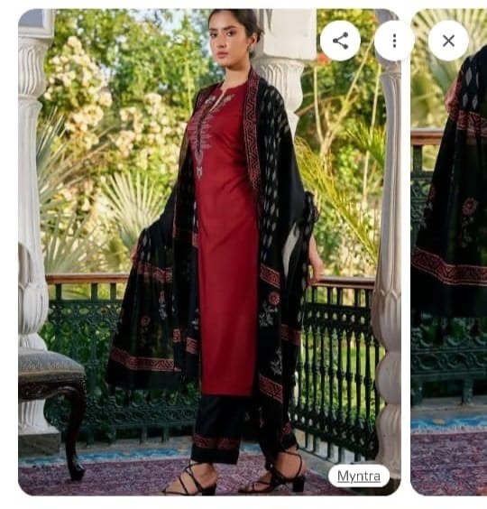 Elegant Maroon & Black Traditional Suit
