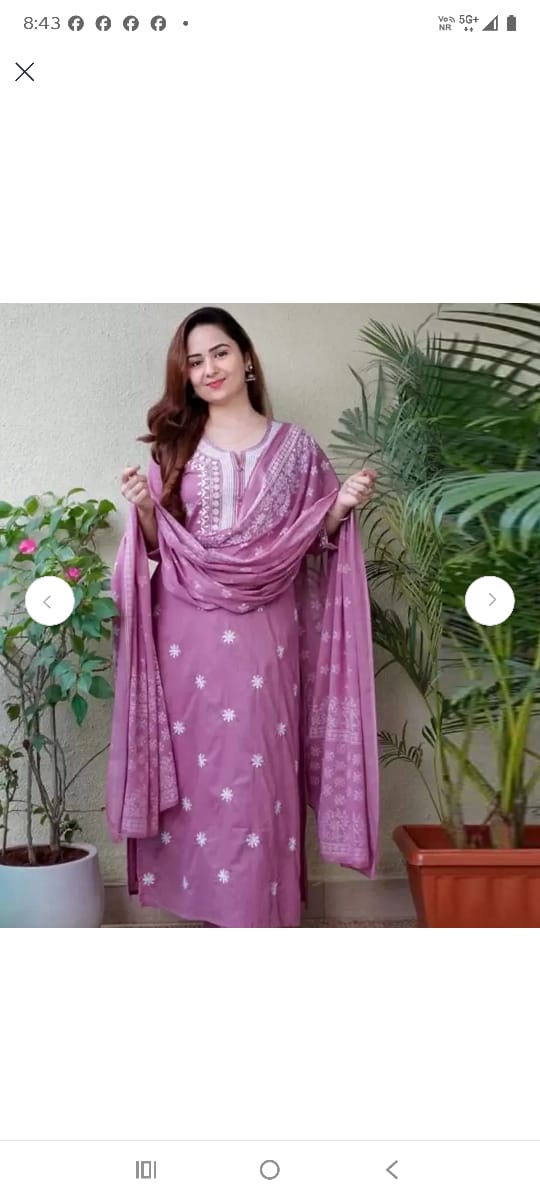 Traditional Pink Printed Suit