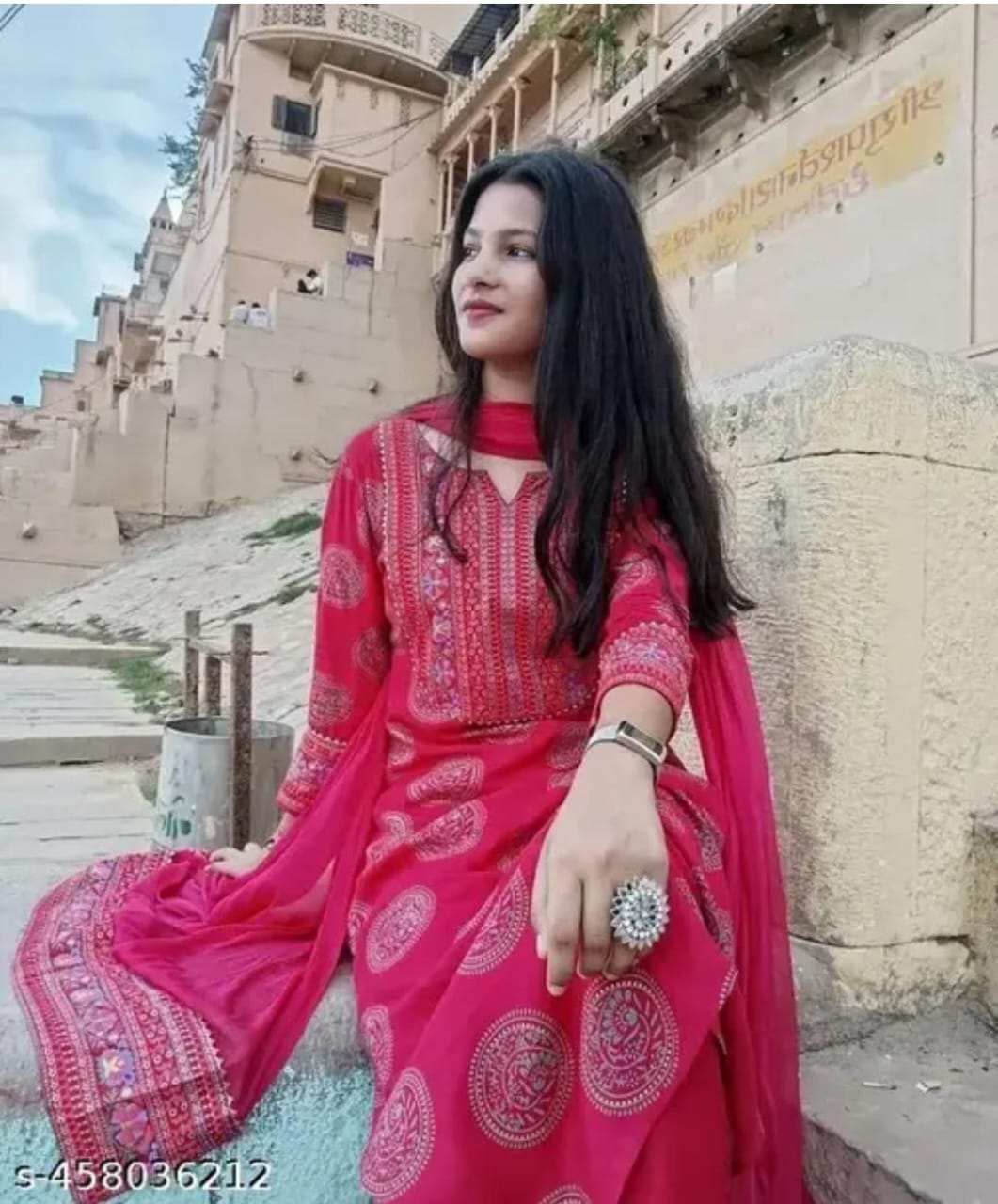 Traditional Pink Embroidered Suit