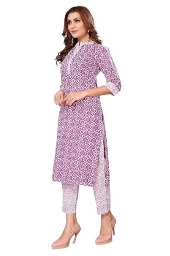 Blue printed kurta set