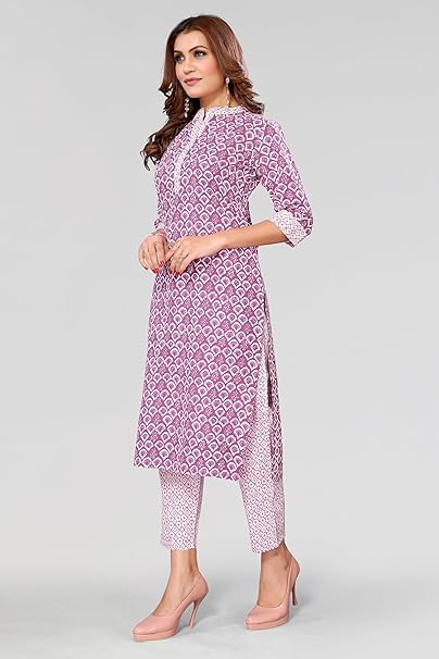Printed Cotton Kurti Set